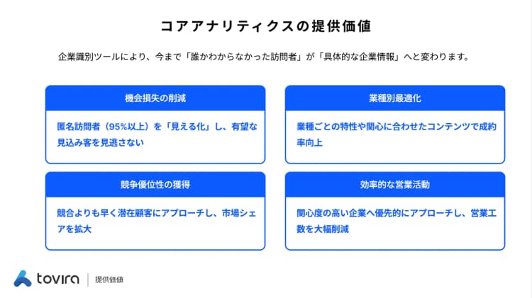 toviraコアアナリティクス資料ダウンロード