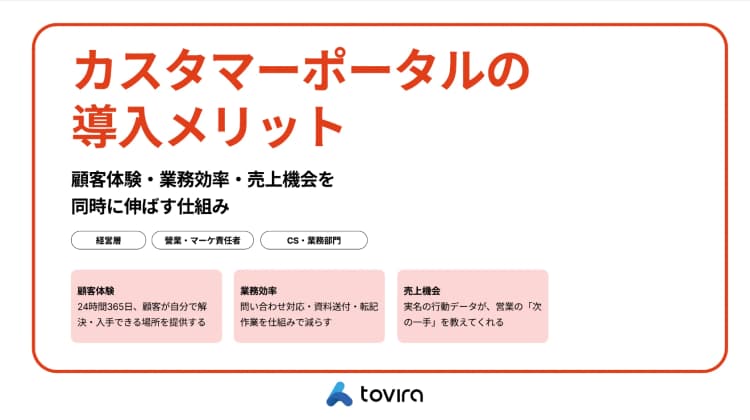 toviraカスタマーポータルの導入メリット